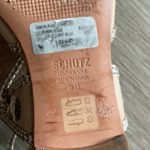 Schutz Beige Strappy Sandals with Rope Detail - Picture 7 of 9